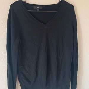 Comfortable, Long Sleeve, Fitted, Black Sweater